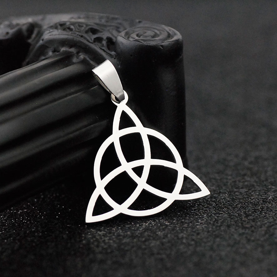 时尚不锈钢三位一体凯尔特结吊坠项链外贸饰品厂家批发
