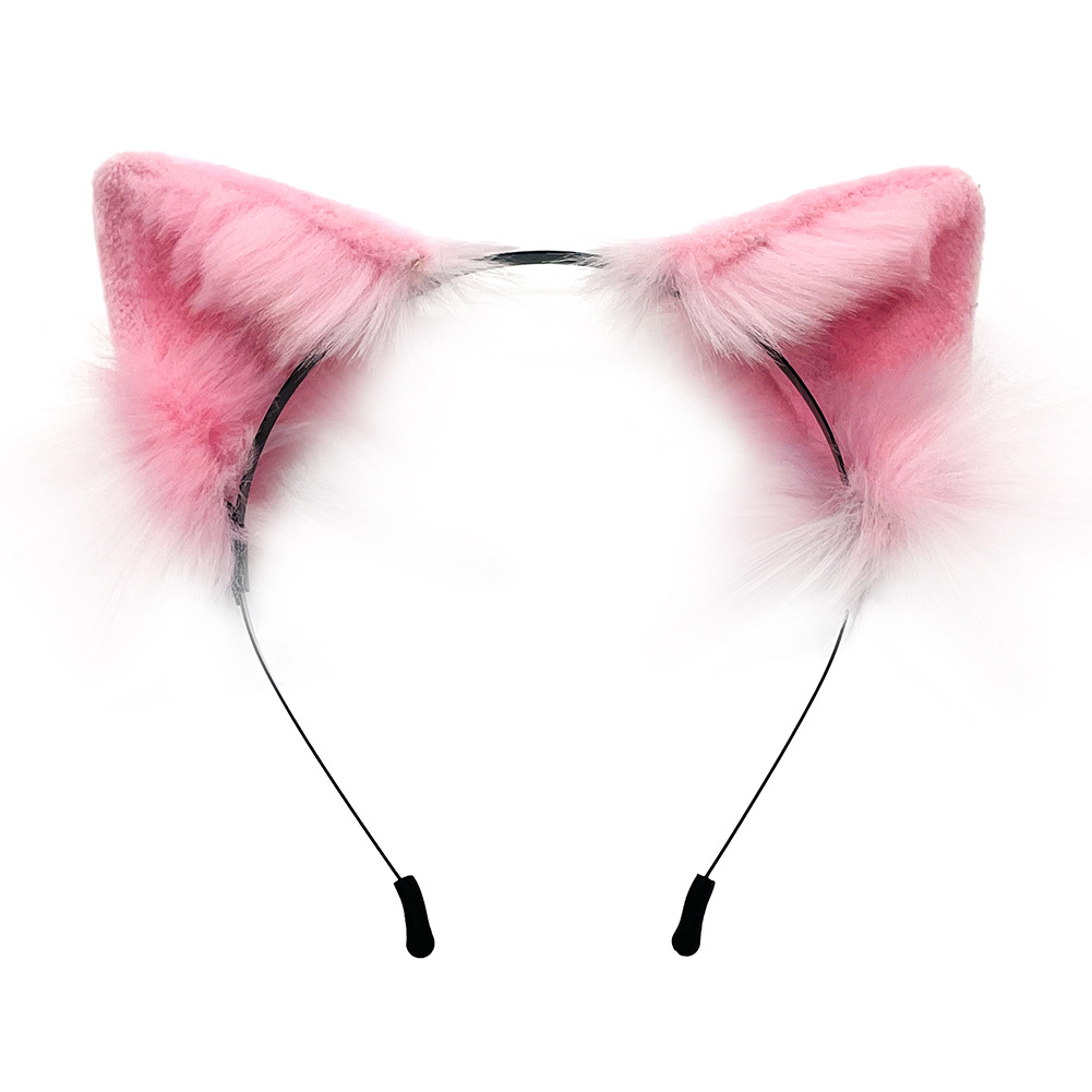 一件代发可爱毛绒猫耳发箍手作仿真兽耳发饰cosplay动漫拍照道具