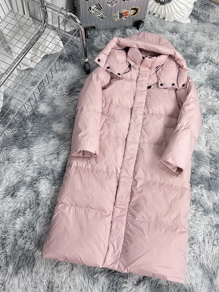 2023 Women's Clothing Popular This Year down Jacket Casual Hooded Large Quilt Lengthen and Thicken Loose White Duck down Coat