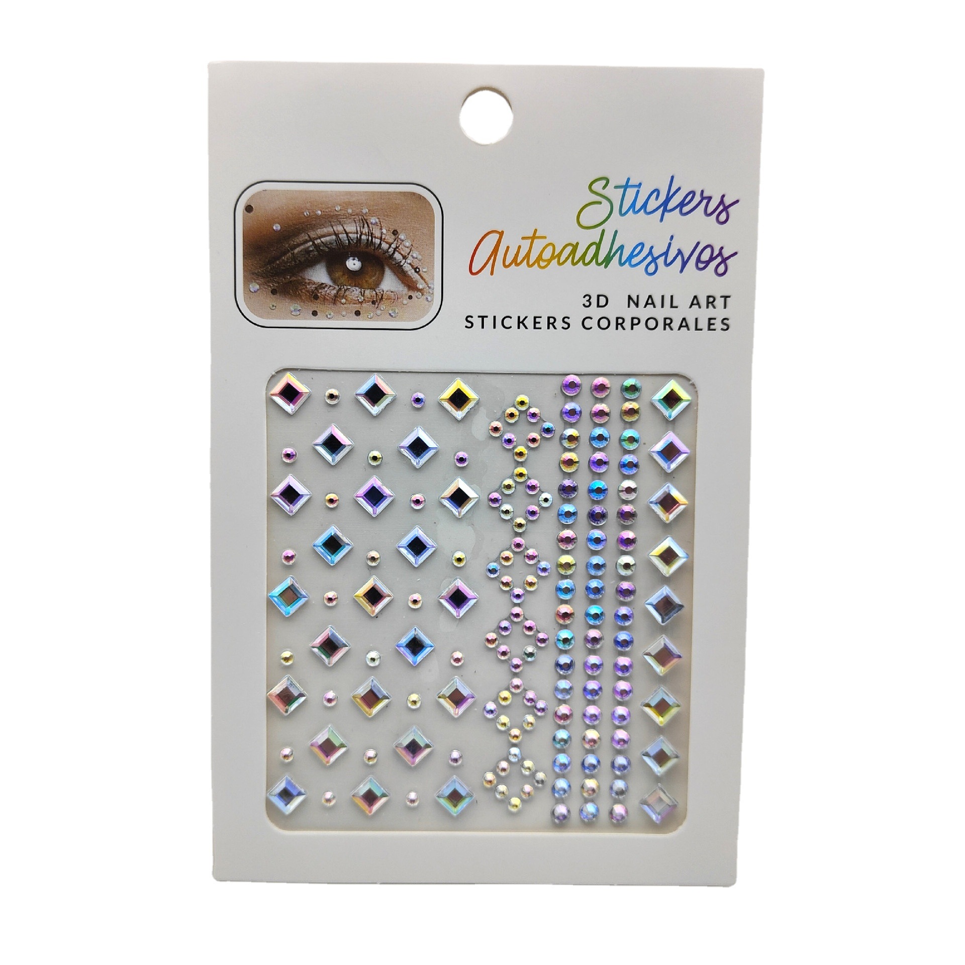 New Stage AB Color Sequin Eye Shadow Diamond Heart Water Drops Broken Rhinestones Paster Face Tear Eye Tail Flash Diamond Sticker Colorful