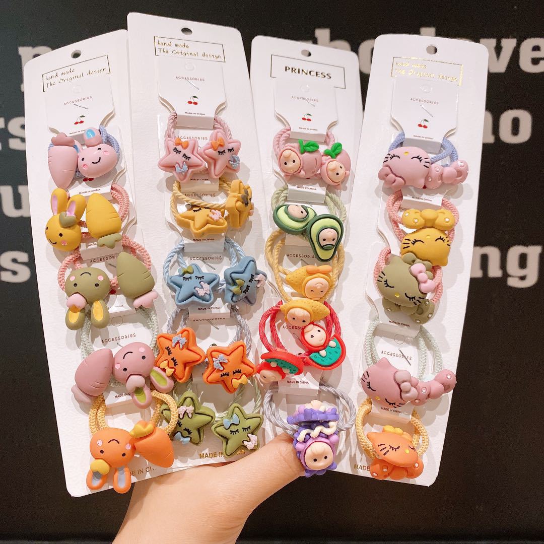 Korean Children's Hair Band Cartoon Small Hair Rope Does Not Hurt Hair Baby Rubber Band for Hair Ties Little Princess Cute Hairtie