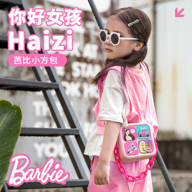 Barbies Barbie Shoulder Bag Wholesale Children's Bag Cartoon Ins Creative Clasp Flower Mini Girl's Crossbody Bag