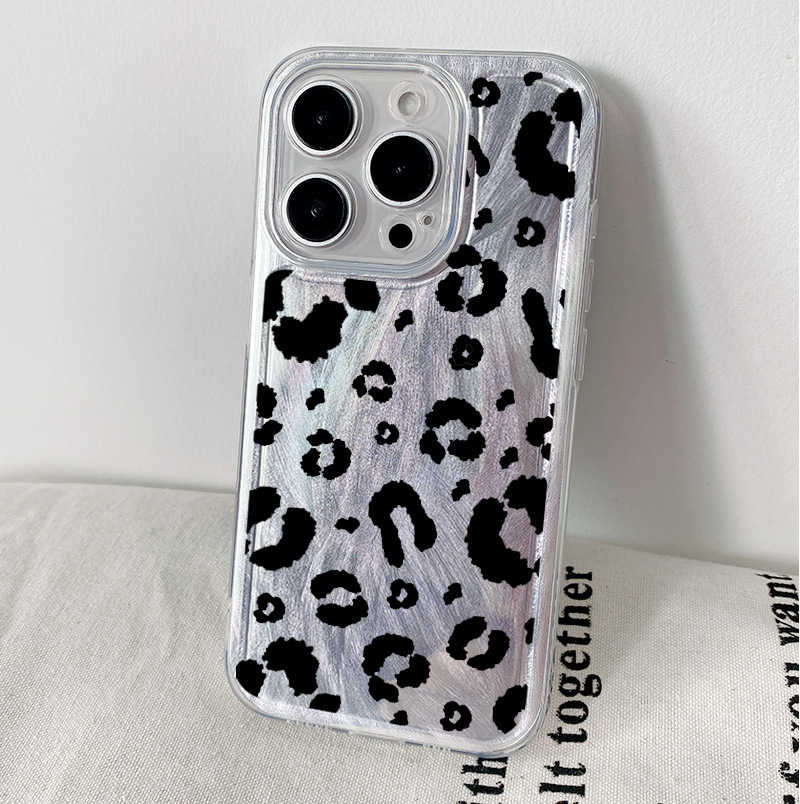 豹纹苹果15promax手机壳iphone14透明羽纱全包13/12高透11pro软壳