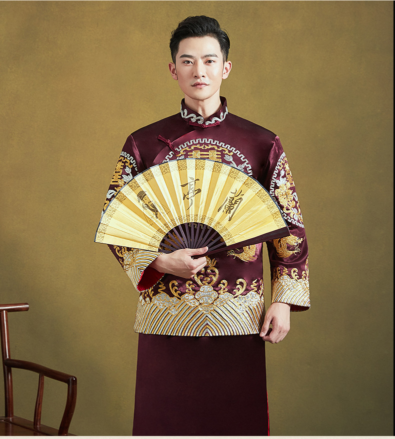 男装秀禾服2021新款春季男士中式唐装礼服新郎结婚敬酒服男款喜服