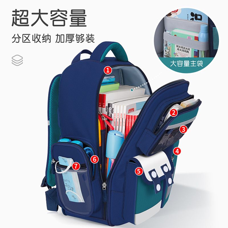 Lightweight Breathable Primary School Schoolbag New Grade 1-6 Fashion Stylish and Lightweight Children Factory Direct Supply