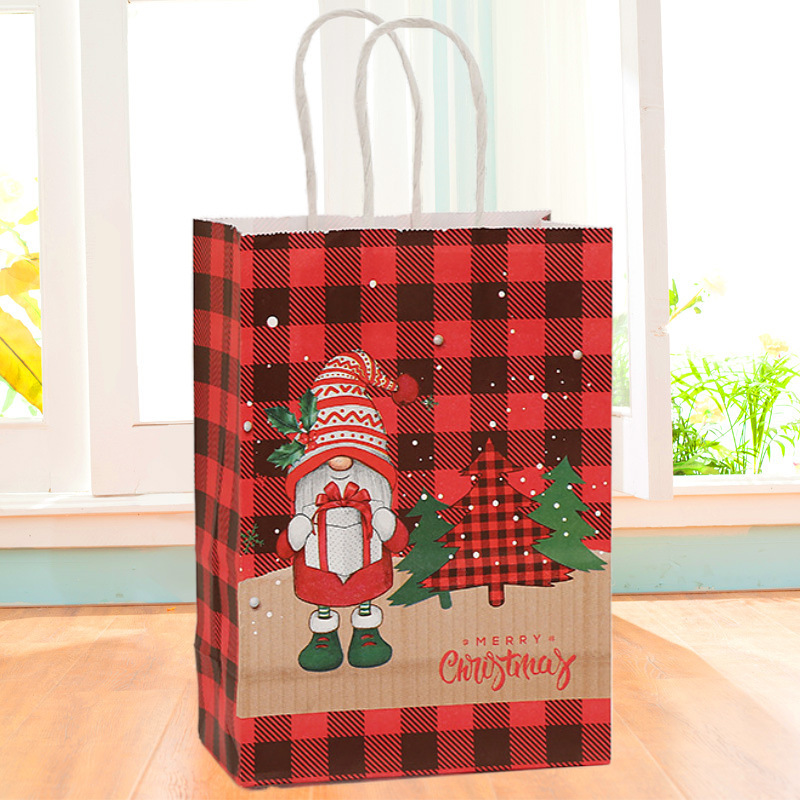 Portable Christmas Paper Bag Packing Takeaway Cowhide Christmas Gift Bag Festival Elk Christmas Gift Bag Spot