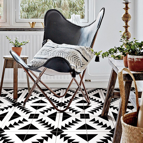 式几何线条厨房墙砖卫生间瓷砖防滑地砖300全瓷黑白麻面仿古砖现代