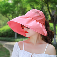 一件代发遮阳帽跨境可折叠大檐防晒帽女夏季遮脸紫外线太阳帽户外