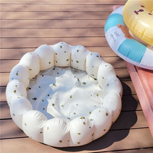 ins韩国PVC儿童充气花瓣水池宝宝婴儿戏水池海洋球池可折叠