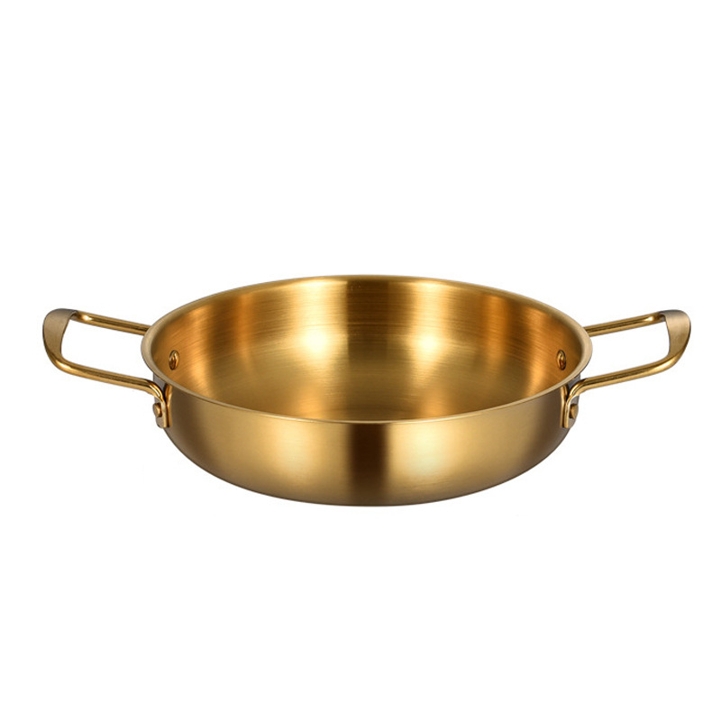 Factory Direct Supply Korea Soup Pot Thick Stainless Steel Hot Pot Seafood Pot Golden Hot Pot Seafood Hot Pot Cross-Border