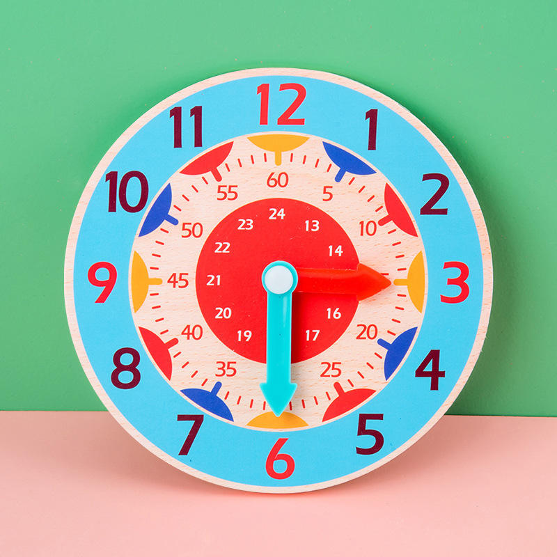小学生钟表模型儿童时钟数学教具 一年级学生认知时间钟点玩具二