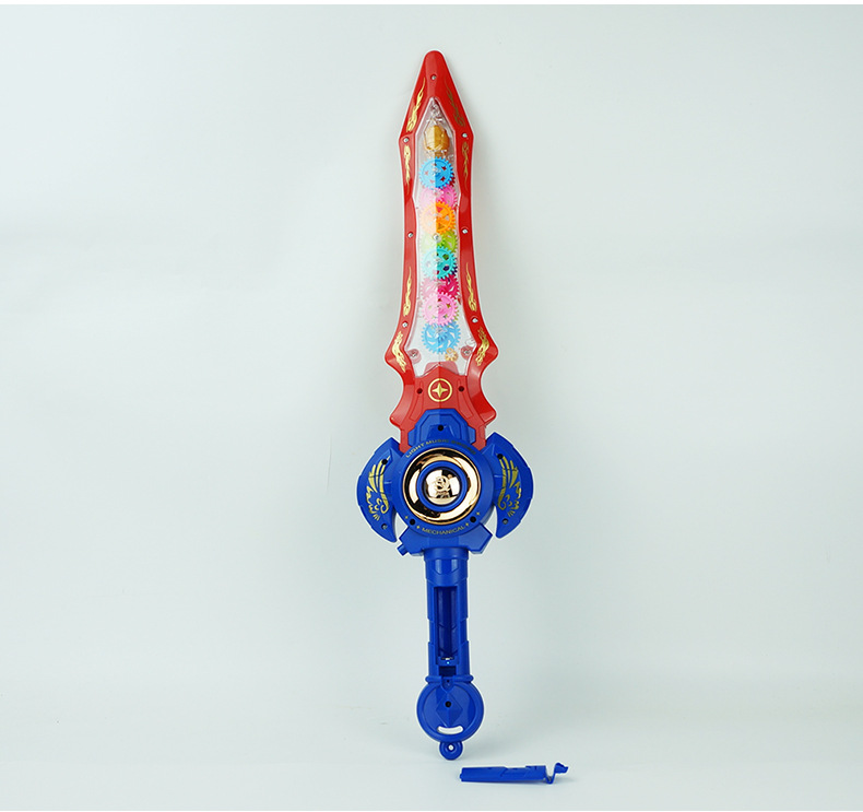 696-55 展示盒8只庄电动灯光音乐震动齿轮剑 儿童刀剑玩具模型