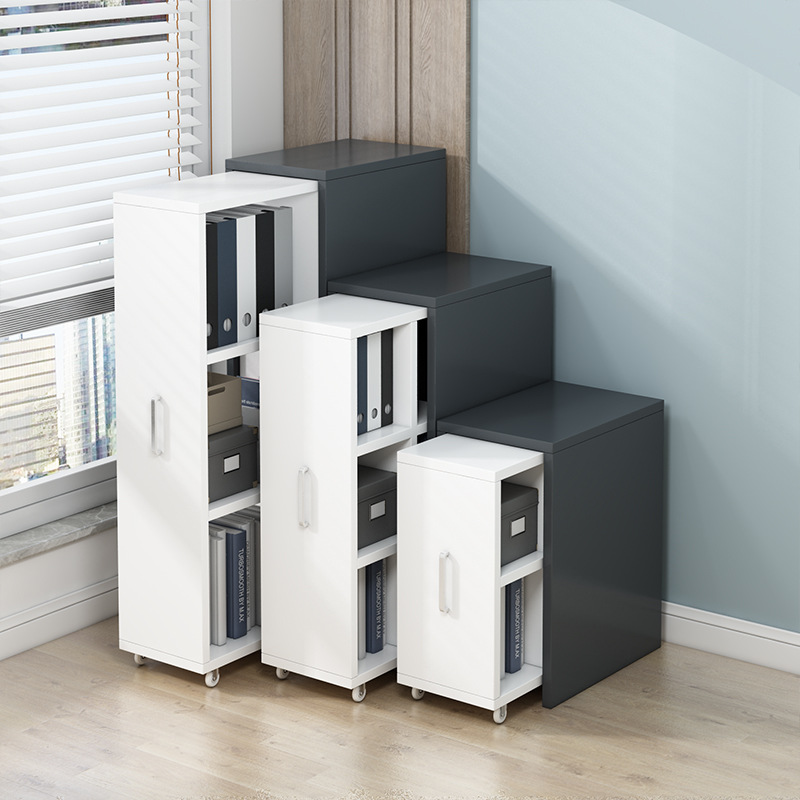 可移动书柜隐藏抽屉书橱防尘推拉柜子储物收纳柜一体组合隐形书架