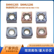 高进给铣刀粒SNMX1205特固克通用八刃面铣刀片 SNMU1206双面45度