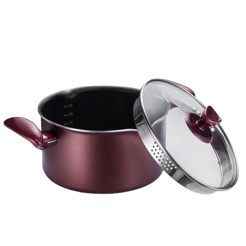 Supor Soup Pot Colorful Non-Stick Milk Pot Hot Pot Pt22k1 Non-Stick Pan 22cm Double Bottom Induction Cooker Universal