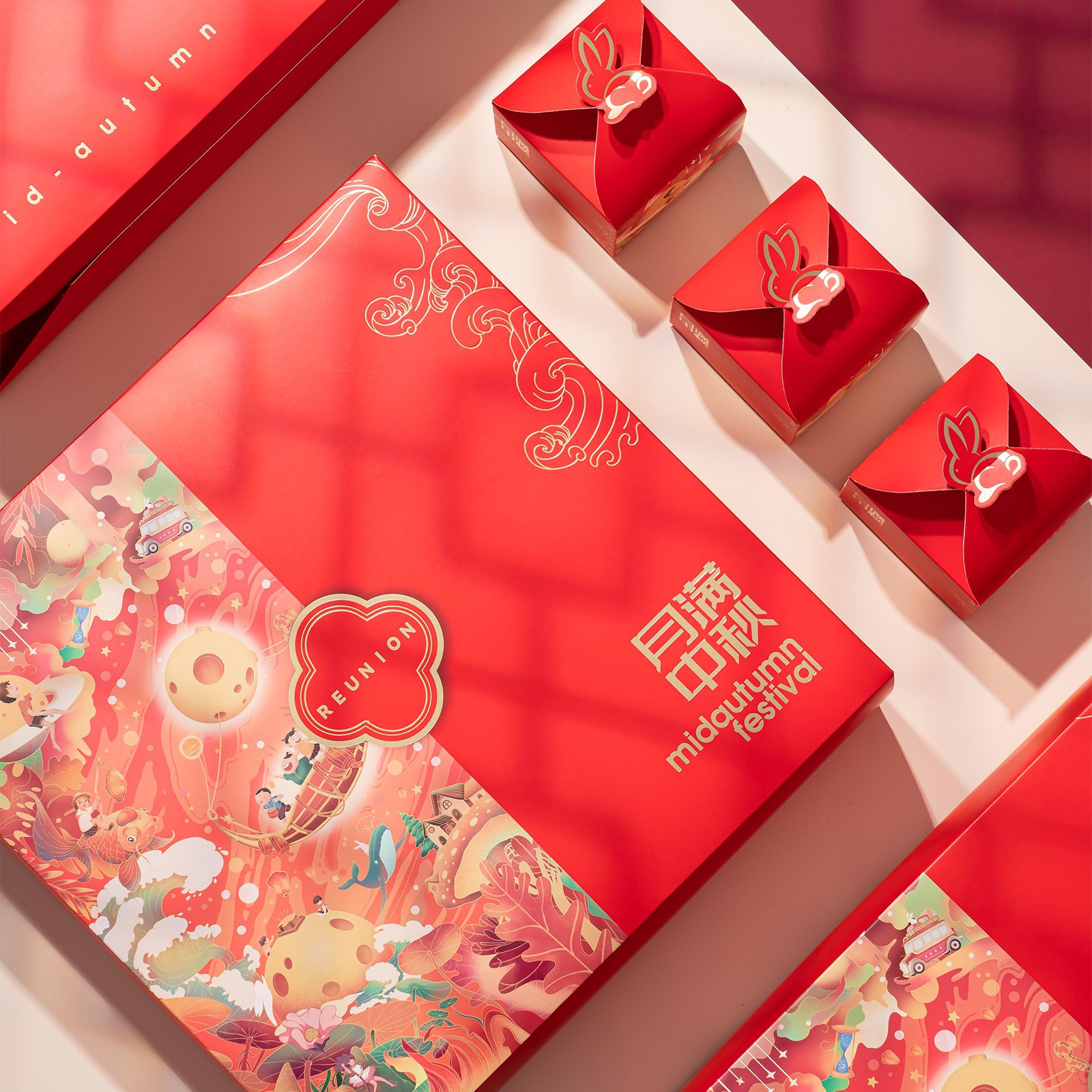 2021月满中秋月饼包装盒 6粒8粒蛋黄酥创意礼盒广式流心盒子