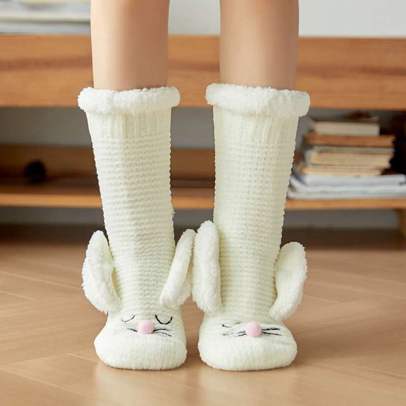 Winter Floor Socks Women's Adult Lambswool Home Confinement Sleep Christmas Socks Leg Cover Snow Slippers Carpet Socks