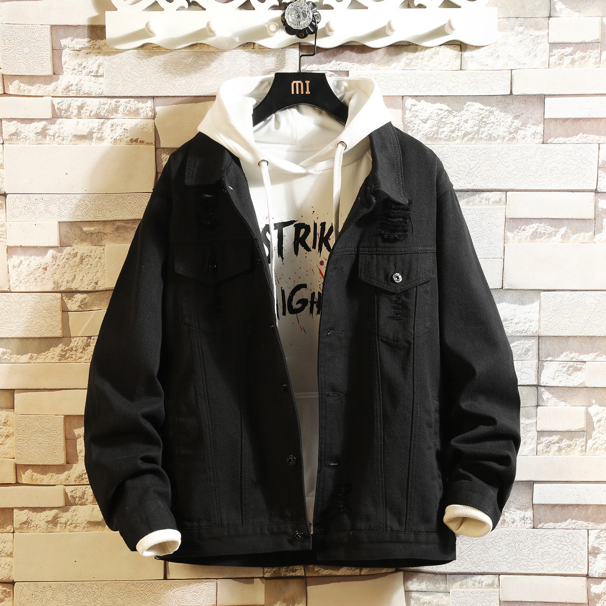 【清仓货足】外贸牛仔夹克男批发春季男士韩版加大码青年衣服潮流