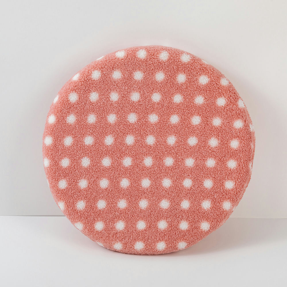 Teddy Plush Polka Dot Memory Foam round Cushion Thickened Office Long-Sitting Breathable Seat Cushion Student Comfortable Seat Cushion