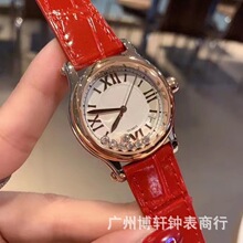 精钢石英女表快乐5钻7钻时尚流动钻休闲带日历轻奢高级女款手表