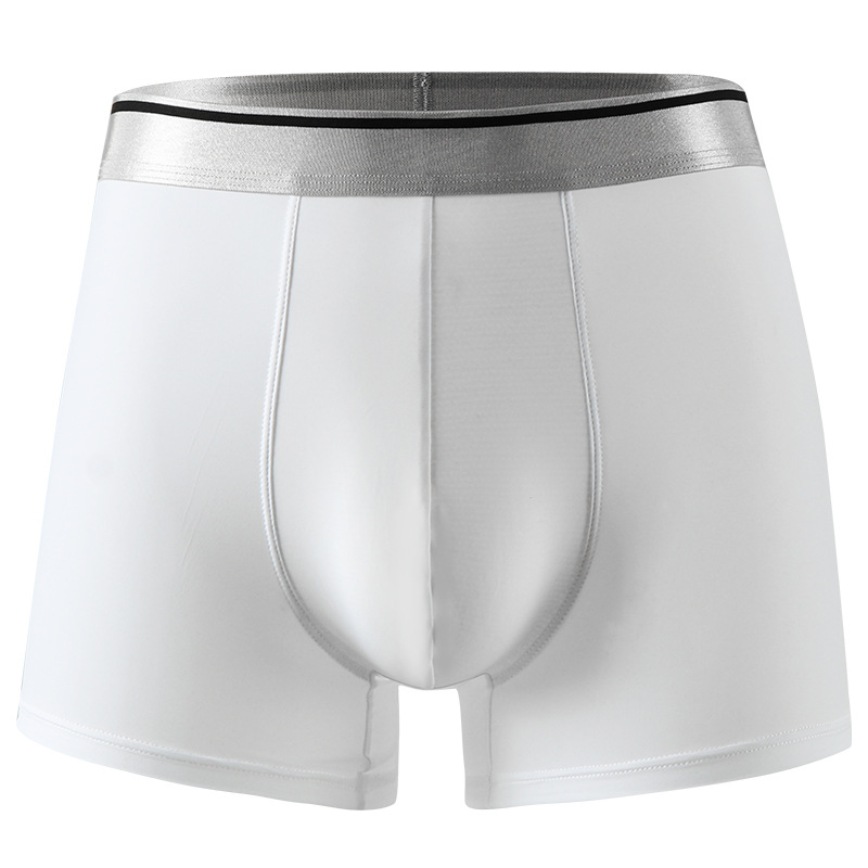 Men's Large Size Underwear Men's Boxer Ice Silk Ultra-Thin Translucent plus-Sized Breathable Boxer Briefs Summer Tide