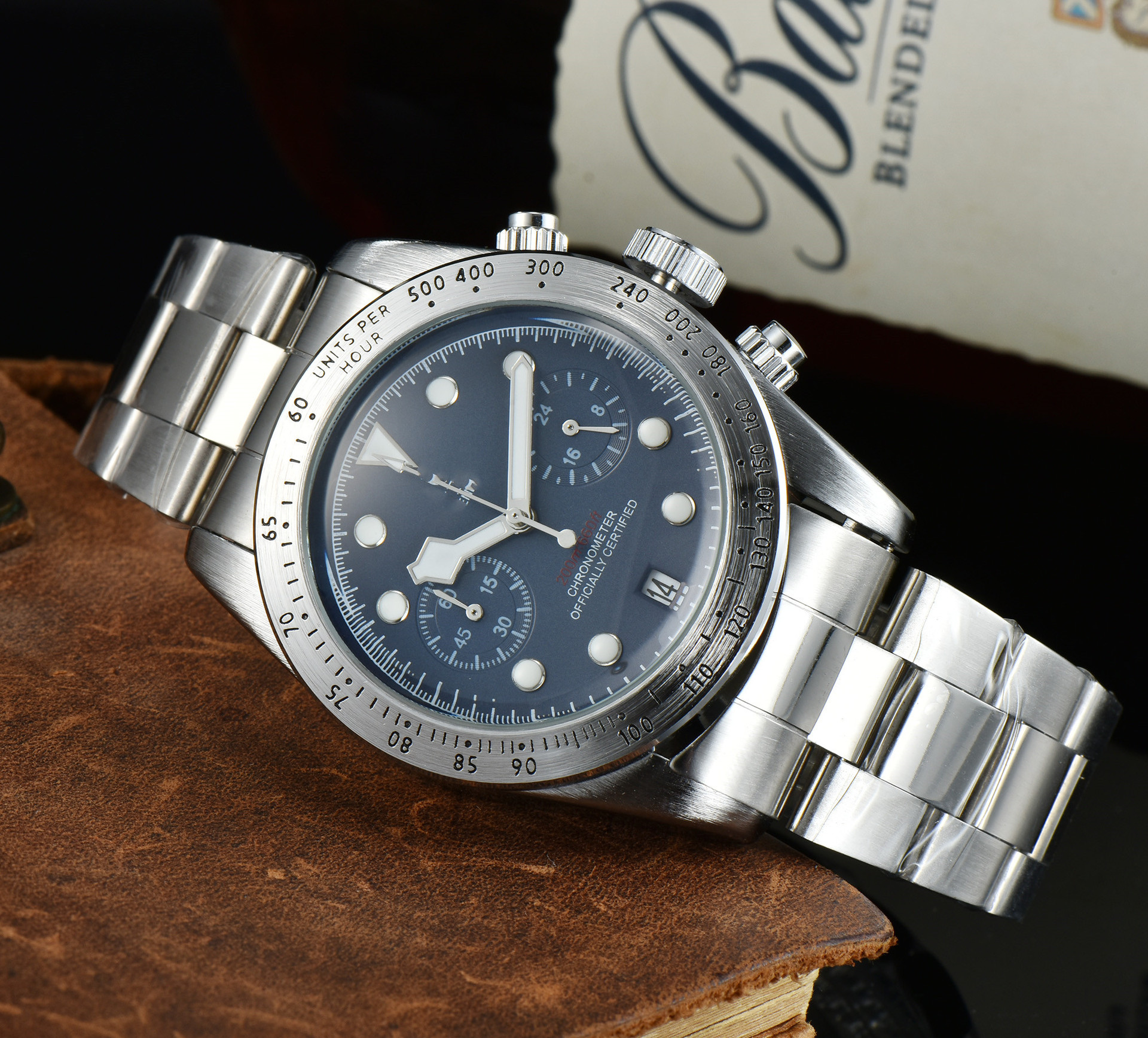 2020外贸男士不锈钢自动6针石英多工dt手表厂家批发