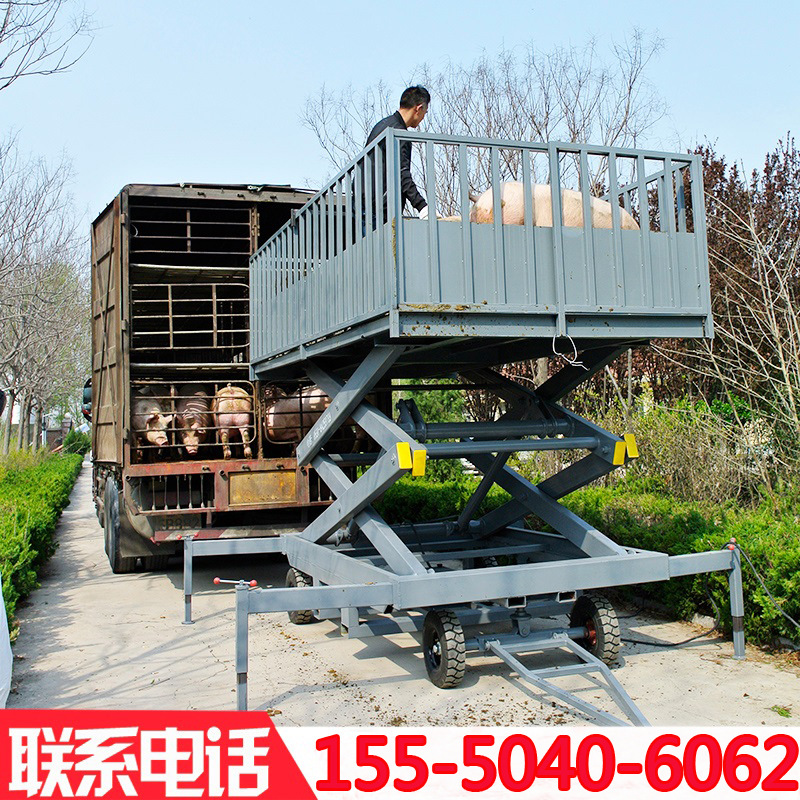 广西移动式卸猪台装猪爬梯装卸平台赶猪通道出猪上猪台车载升降机