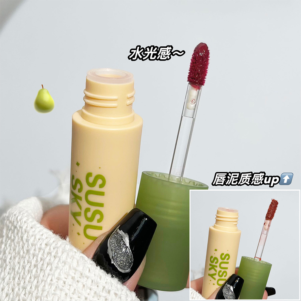 Susu Sky Sweet Fruit Water Light Mirror Lip Lacquer Matte Low Saturation White Lip Mud Student Cheap Cross-Border Wholesale