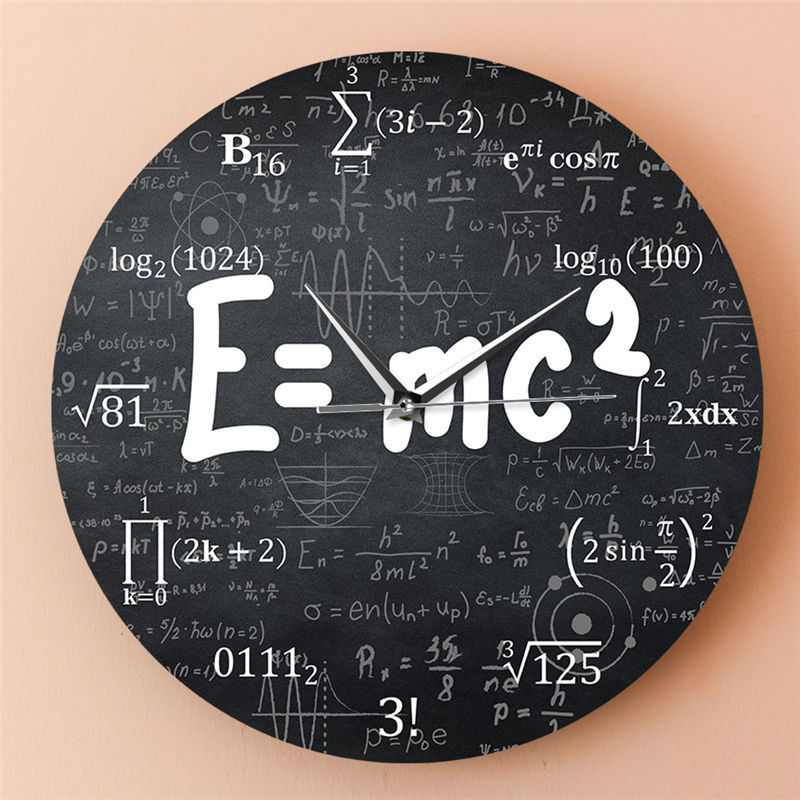 e=mc2物理质能方程式极客现代挂钟相对论科学家物理时钟墙钟跨境