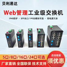 网管型工业级交换机千兆SFP口1/2光4/8/16电SC环网光纤交换机20KM