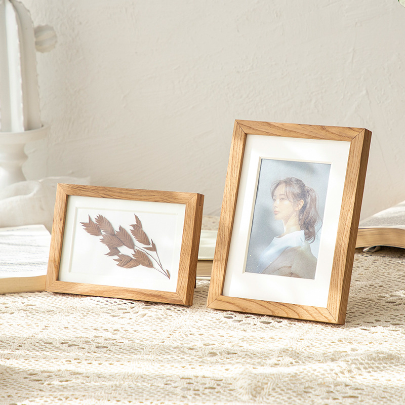 diy实木相框摆台6寸7 10寸简约ins儿童照片相册框木质相框架挂墙