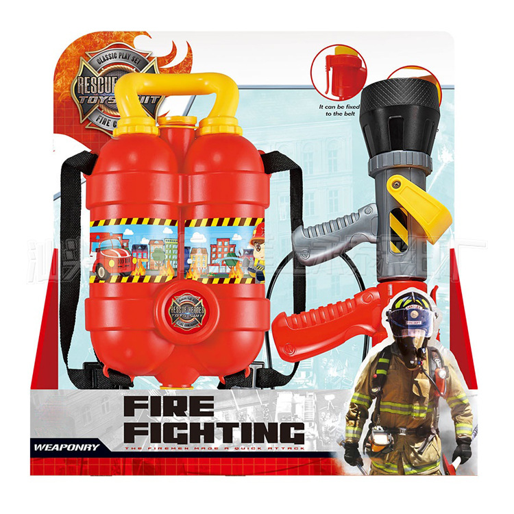 儿童消防背包水枪 夏日沙滩戏水玩具 抽拉式高压水枪(盒装)-阿里巴巴