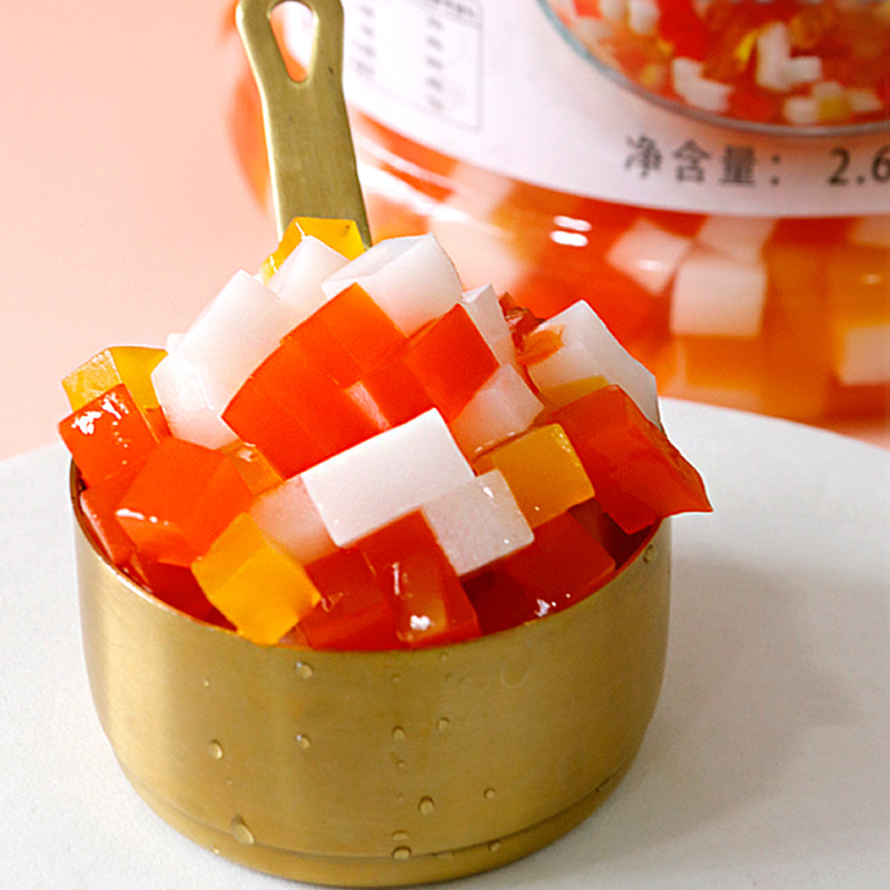 厂家包邮魔力水晶椰果奶茶原料 三色彩色水晶椰果肉2.6kg