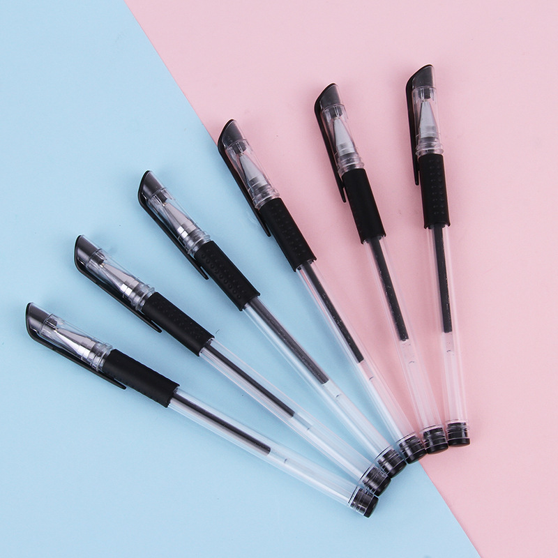 欧标简约碳素笔中性笔红黑蓝水性笔活动广告笔刻印logo办公签字笔