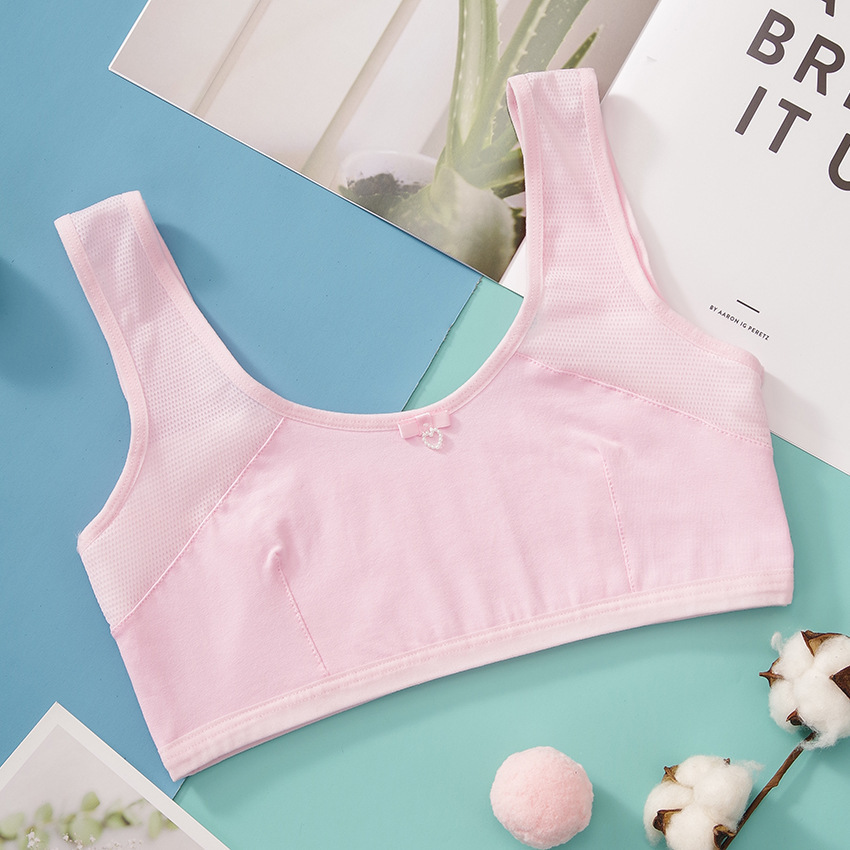 少女发育期内衣初中生文胸抹胸无背扣无钢圈学生12-18岁夏季薄款
