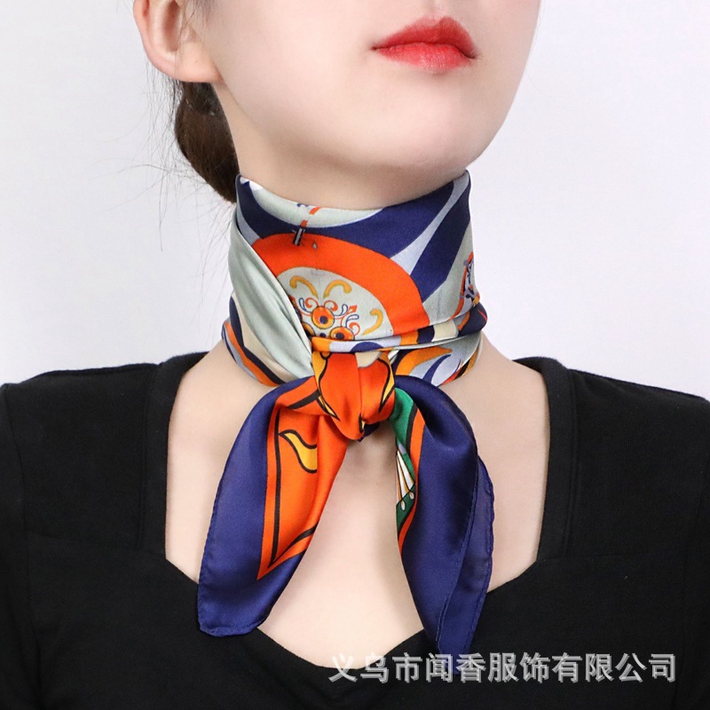 70 Square Scarf Mother's Autumn and Winter Four Seasons Decorative Scarf Dunhuang Kweichow Moutai Printed Scarf Art Retro Versatile Item