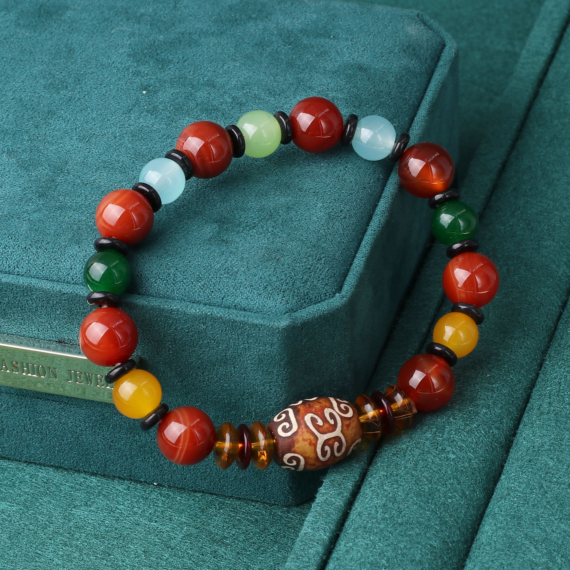 green agate tibet beads bracelet old agate retro ethnic style chalcedony bracelet wholesale south red beaded retro