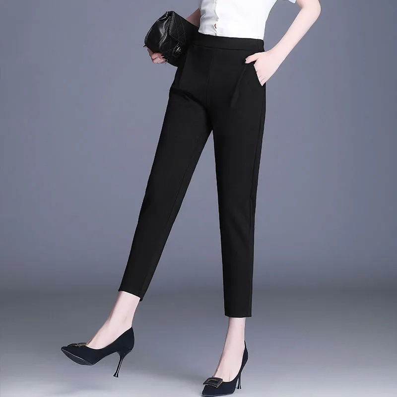 宽松夏季女裤哈伦裤女春秋秋季显瘦休闲九分2024新款西装裤子大码