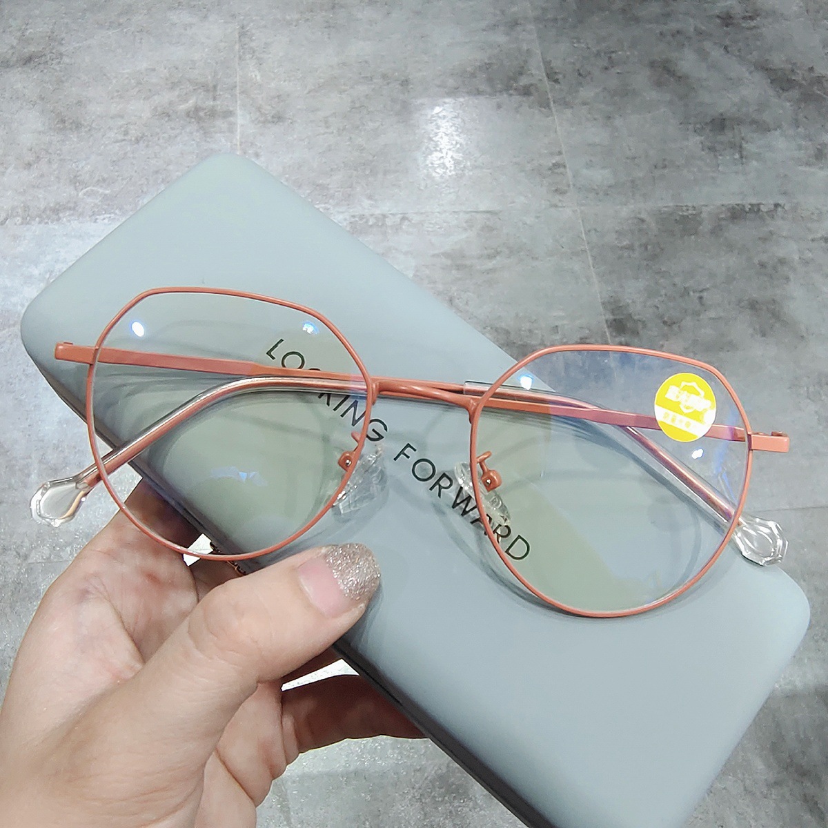 防蓝光眼镜细框时尚百搭平光镜简约百搭抖音网红同款小框金丝眼镜