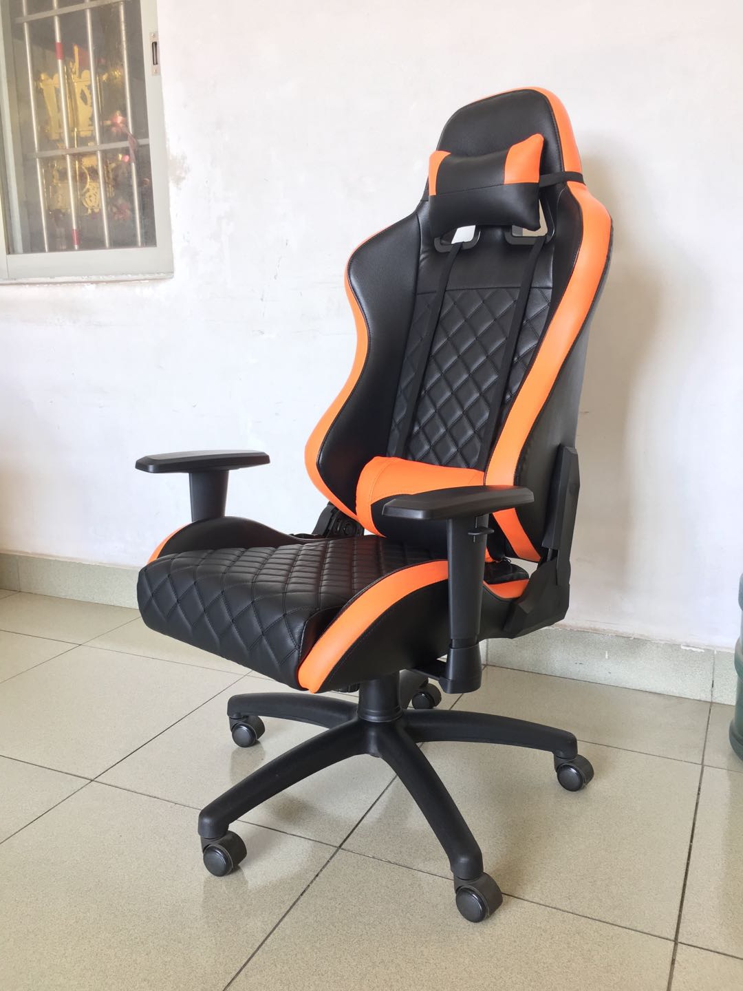 电竞椅带rgb灯贸易游戏椅时尚电脑椅可躺出口家用办公椅皮制logo