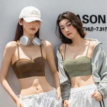 艾迪莎6103新款光面欧若风小胸聚拢内衣女防走光抹胸上托显胸文胸