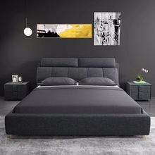 科技布床现代简约北欧1.8米主卧床双人可拆洗1.5米网红布艺床