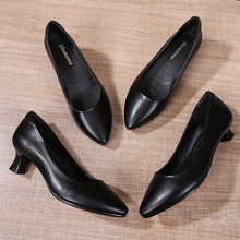 低跟3cm5cm空姐工作鞋黑色工鞋皮鞋职业细跟小跟工装正装面试女鞋