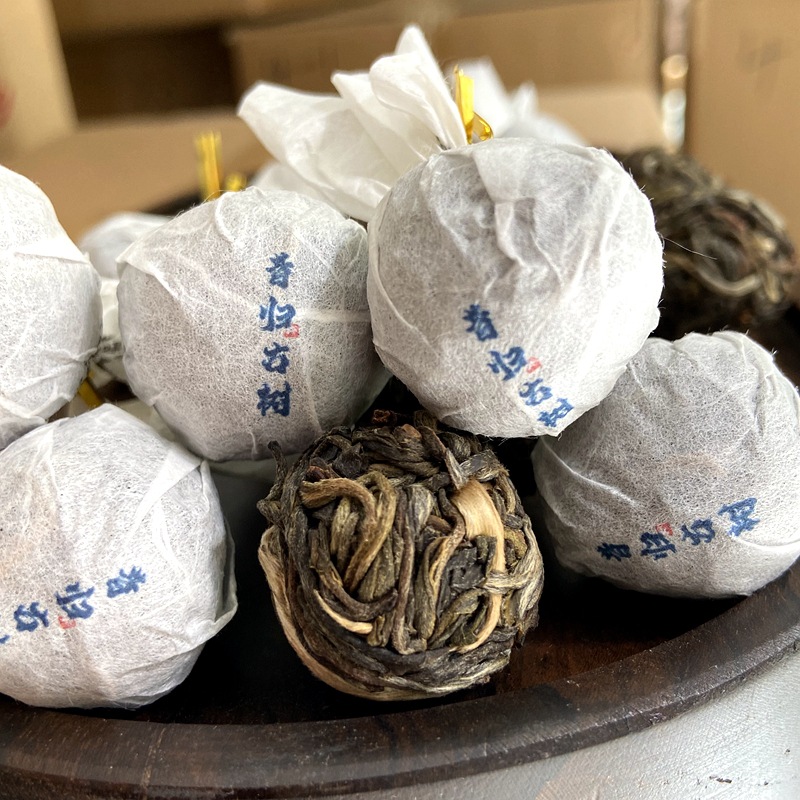 茶叶 云南普洱茶生茶临沧昔归古树生茶龙珠500克迷你小沱茶 批发