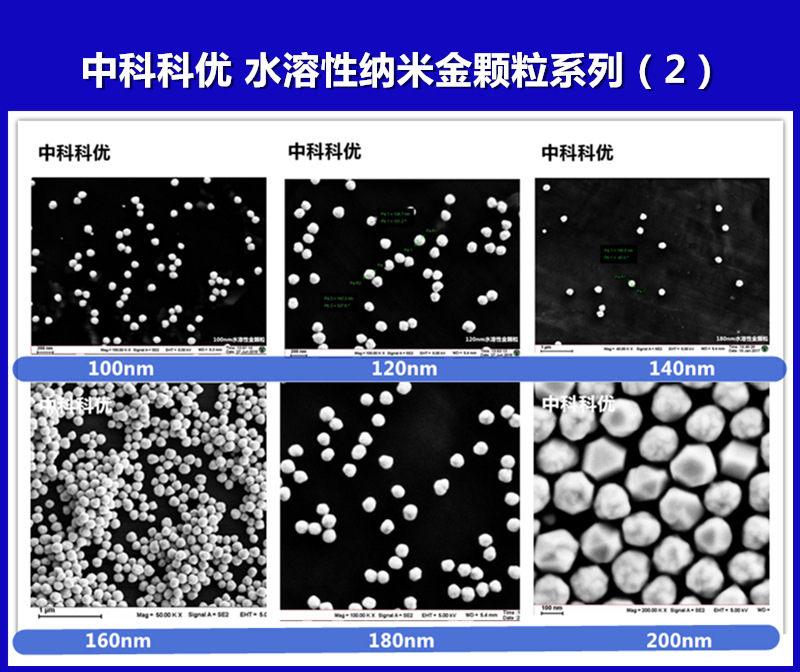 中科科优 水溶性金纳米颗粒 5nm-200nm 科研级 规格全 纳米金胶体