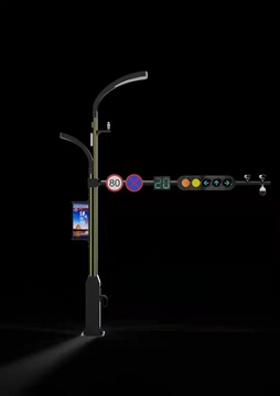 5g智慧交通路灯杆多杆合一 综合杆智慧杆合杆组合杆信号灯监控杆