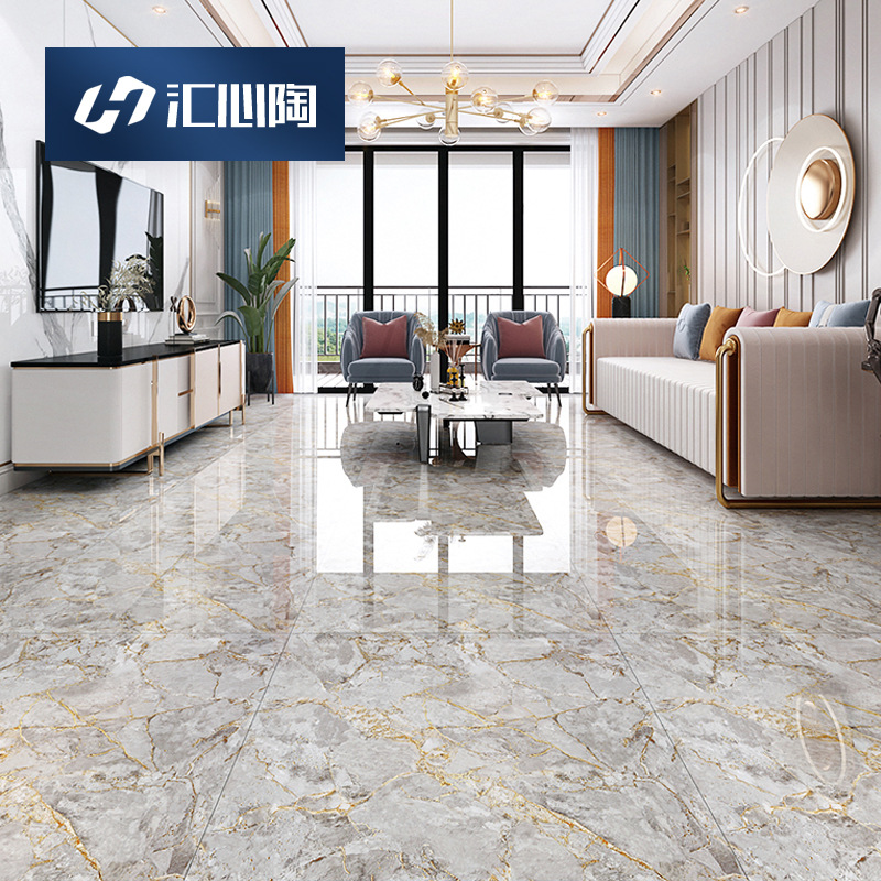 【金丝釉通体大理石800x800】客厅防滑地砖现代轻奢瓷砖厂家批发
