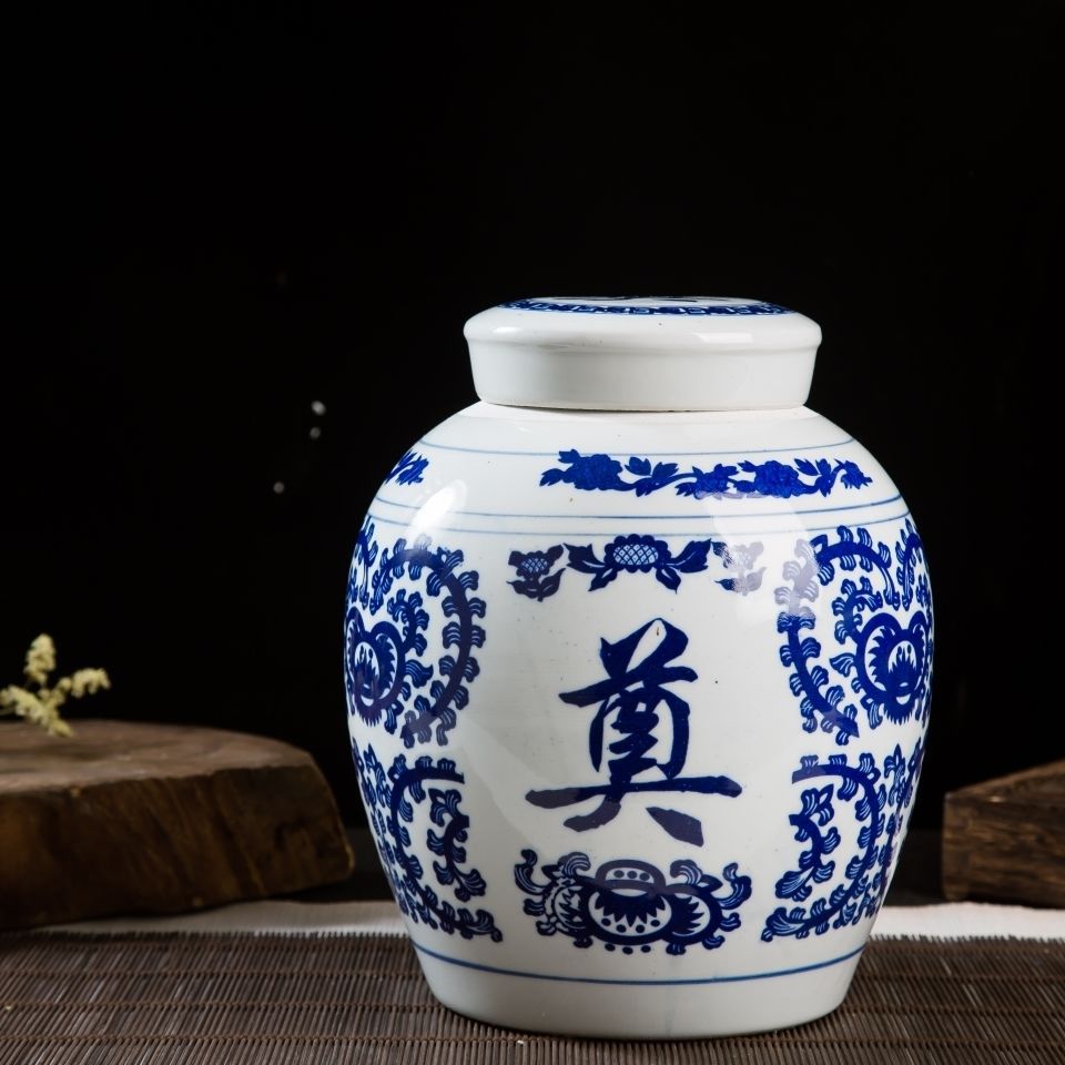 陶瓷骨灰罐骨灰盒骨灰坛带盖大号捡骨坛殡葬业用具拣骨罐迁坟用品