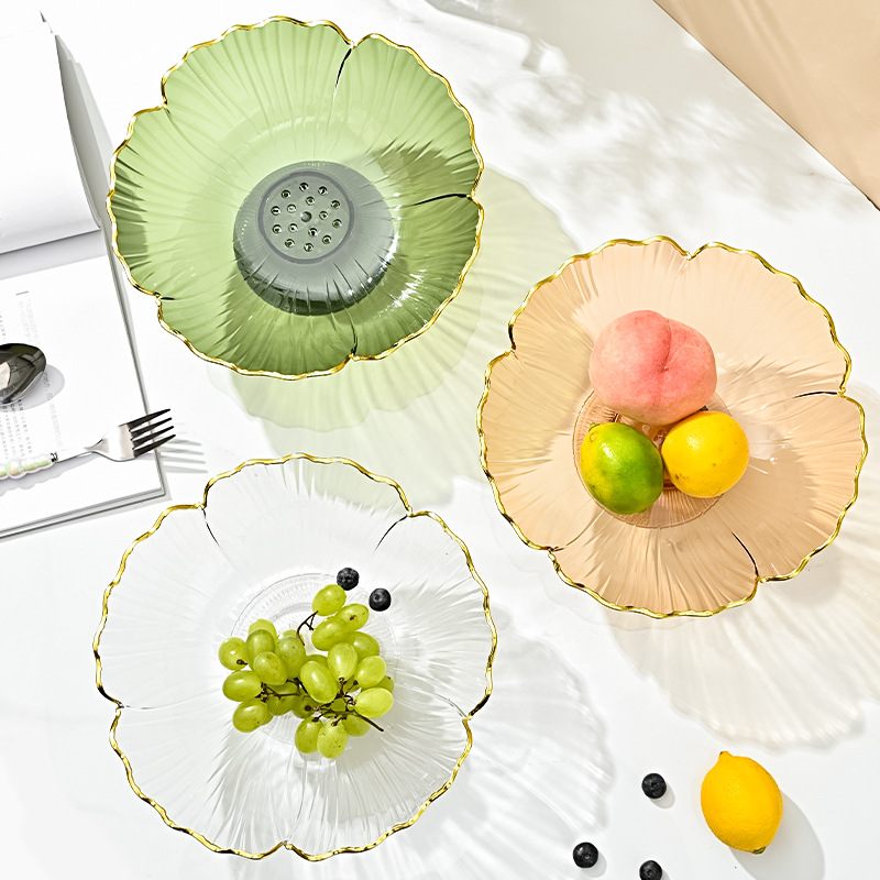 M91 Fruit Plate Household Living Room Coffee Table Good-looking Modern Entry Lux Style Drain Tray Internet Celebrity Dried Fruit Tray