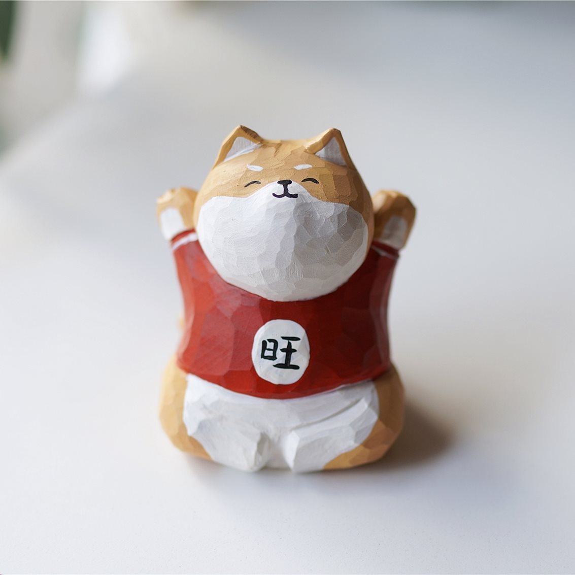 joe的小作坊/手工旺柴小木雕摆件可爱桌面装饰新年礼物女生礼物